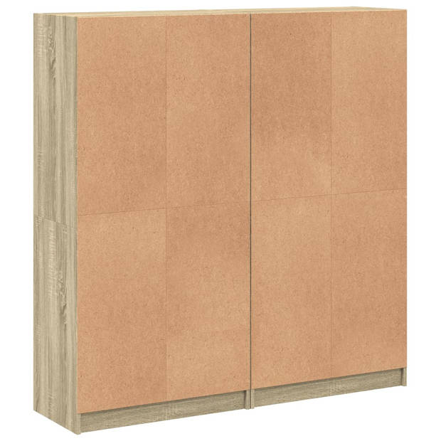 vidaXL Boekenkast met deuren 136x37x142 cm hout sonoma eikenkleurig