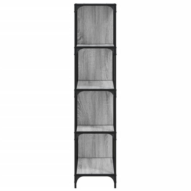 vidaXL Boekenkast 4-laags 139x33,5x149 cm bewerkt hout grijs sonoma