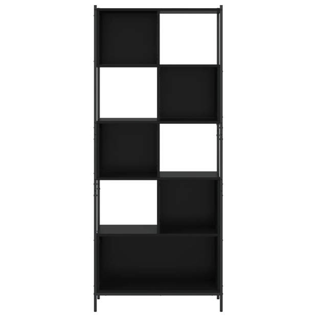 vidaXL Boekenkast 72x28x172 cm bewerkt hout zwart