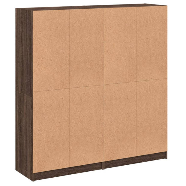 vidaXL Boekenkast met deuren 136x37x142 cm hout bruin eikenkleur