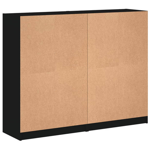 vidaXL Boekenkast met deuren 136x37x109 cm bewerkt hout zwart