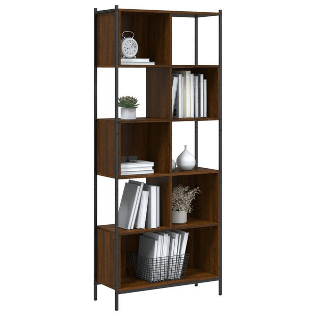 vidaXL Boekenkast 72x28x172 cm bewerkt hout bruin eikenkleur