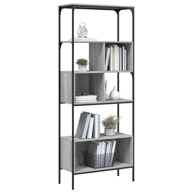 vidaXL Boekenkast 5-laags 76x33x188,5 cm bewerkt hout grijs sonoma