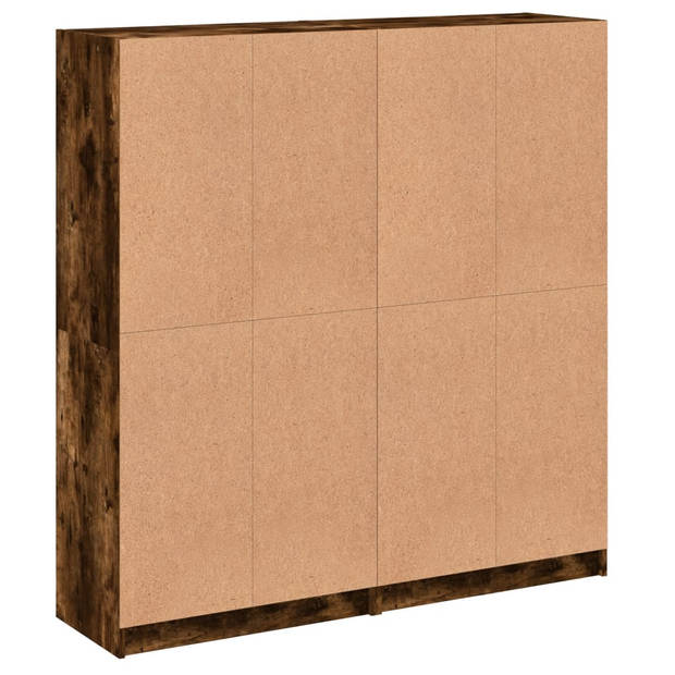 vidaXL Boekenkast met deuren 136x37x142 cm hout gerookt eikenkleurig