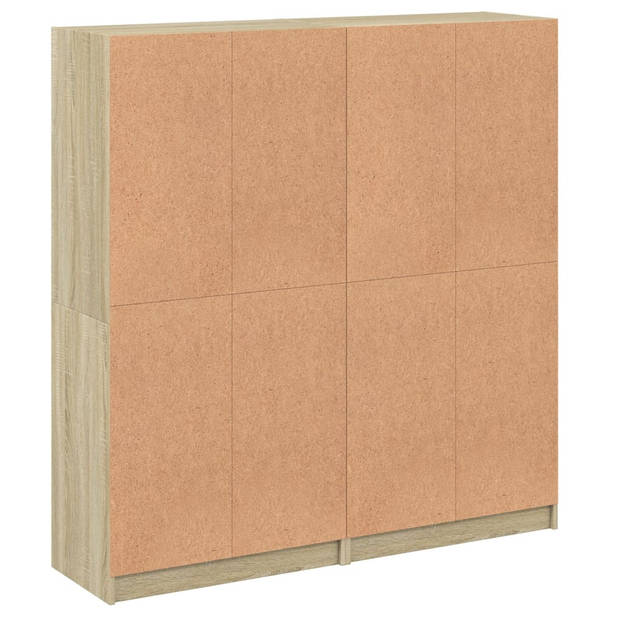 vidaXL Boekenkast met deuren 136x37x142 cm hout sonoma eikenkleurig