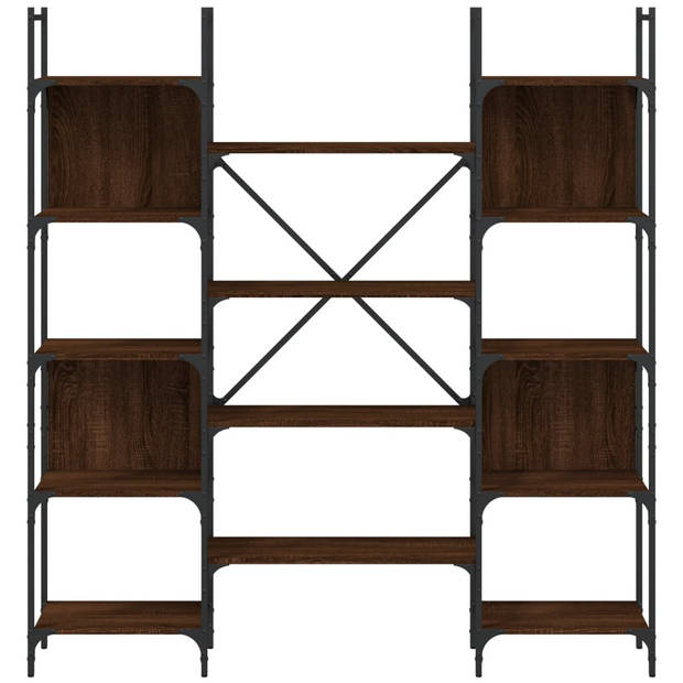 vidaXL Boekenkast 155,5x24x166,5 cm bewerkt hout bruin eikenkleur