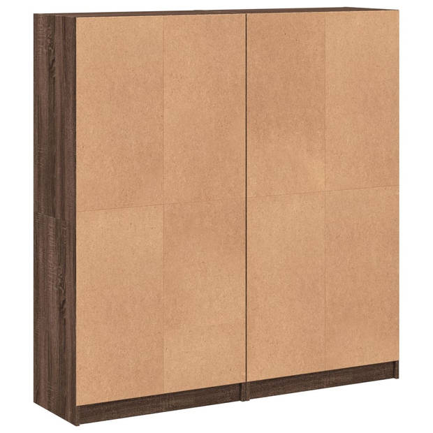 vidaXL Boekenkast met deuren 136x37x142 cm hout bruin eikenkleur