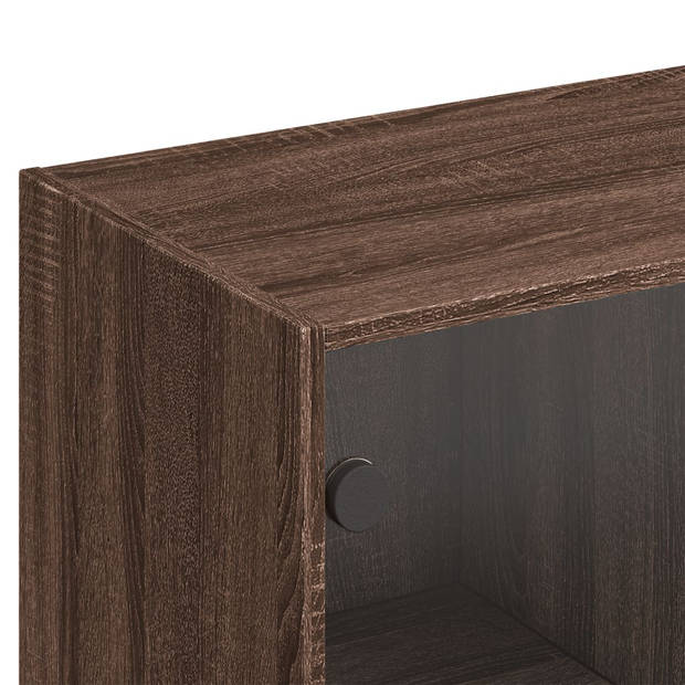 vidaXL Boekenkast met deuren 136x37x142 cm hout bruin eikenkleur