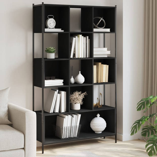 vidaXL Boekenkast 102x28x172 cm bewerkt hout zwart