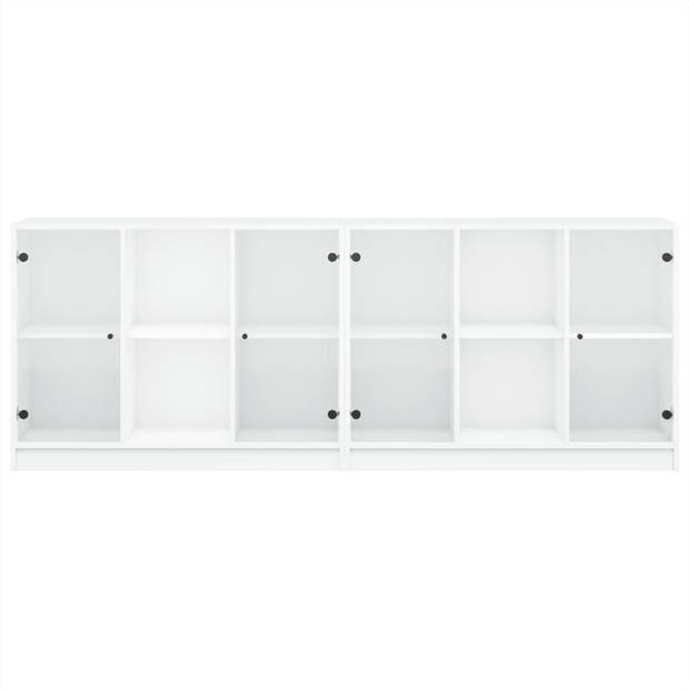 vidaXL Boekenkast met deuren 204x37x75 cm bewerkt hout wit