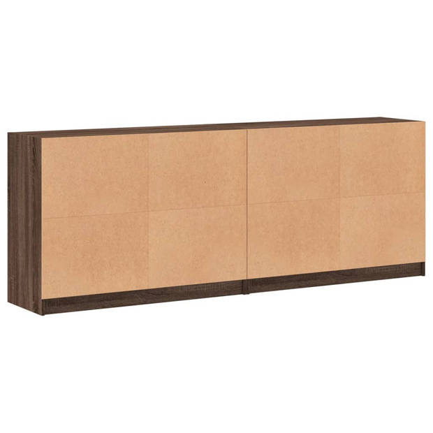 vidaXL Boekenkast met deuren 204x37x75 cm hout bruin eikenkleur