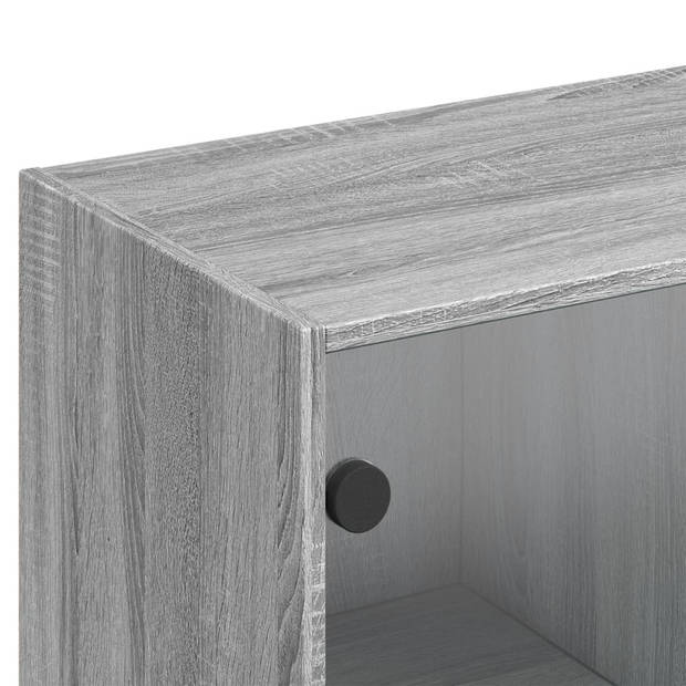 vidaXL Boekenkast met deuren 136x37x142 cm hout grijs sonoma eiken