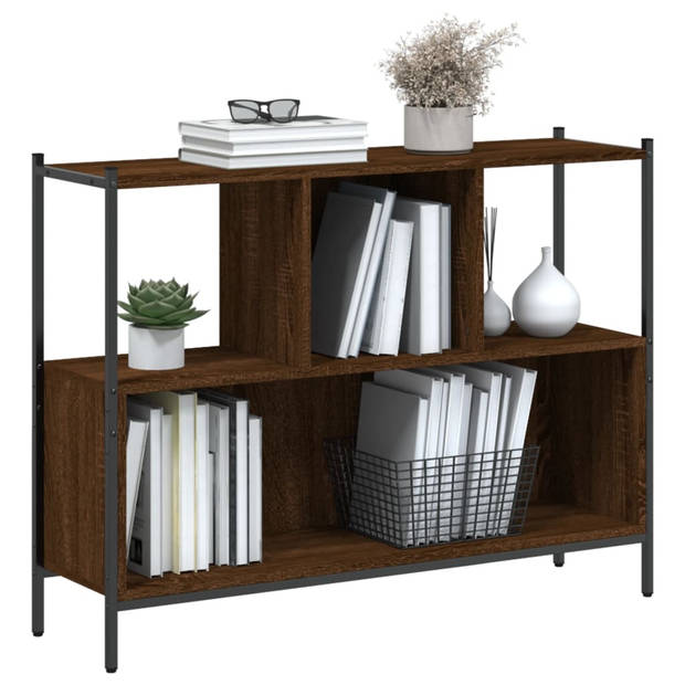 vidaXL Boekenkast 102x28x77,5 cm bewerkt hout bruin eikenkleur