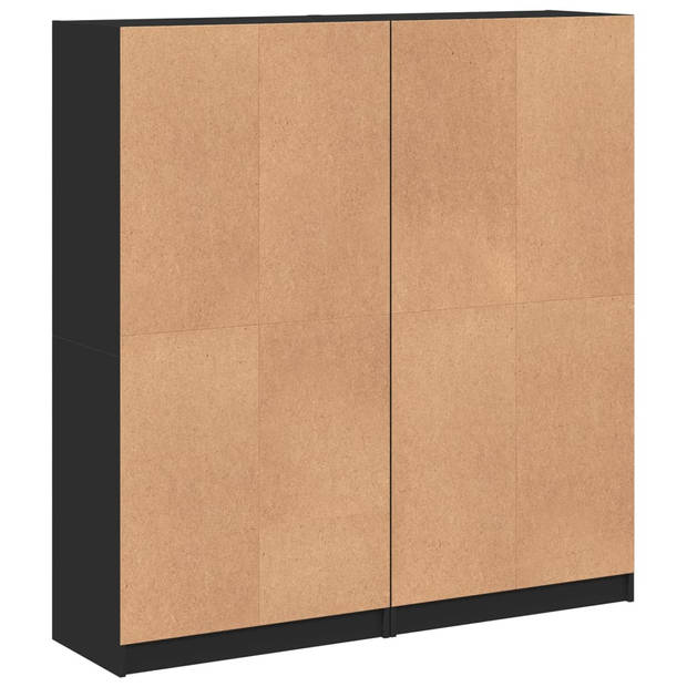 vidaXL Boekenkast met deuren 136x37x142 cm bewerkt hout zwart