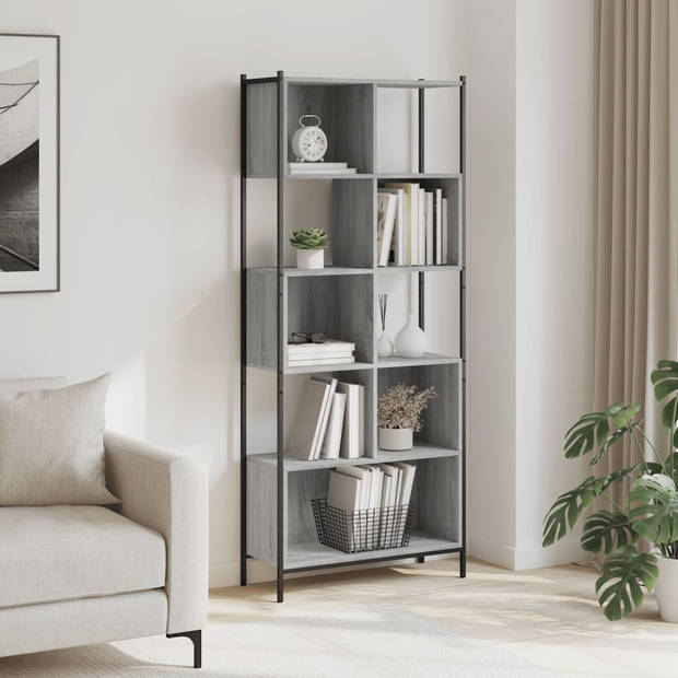 vidaXL Boekenkast 72x28x172 cm bewerkt hout grijs sonoma eikenkleurig