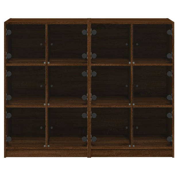 vidaXL Boekenkast met deuren 136x37x109 cm hout bruin eikenkleur