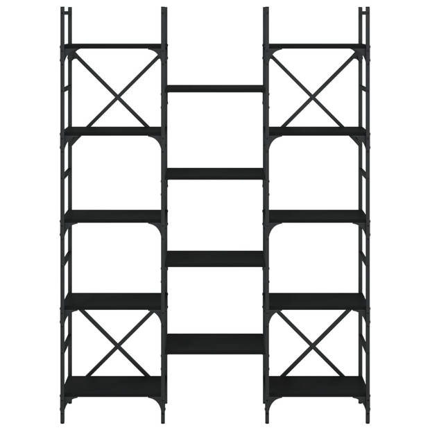 vidaXL Boekenkast 127,5x28,5x172,5 cm bewerkt hout zwart