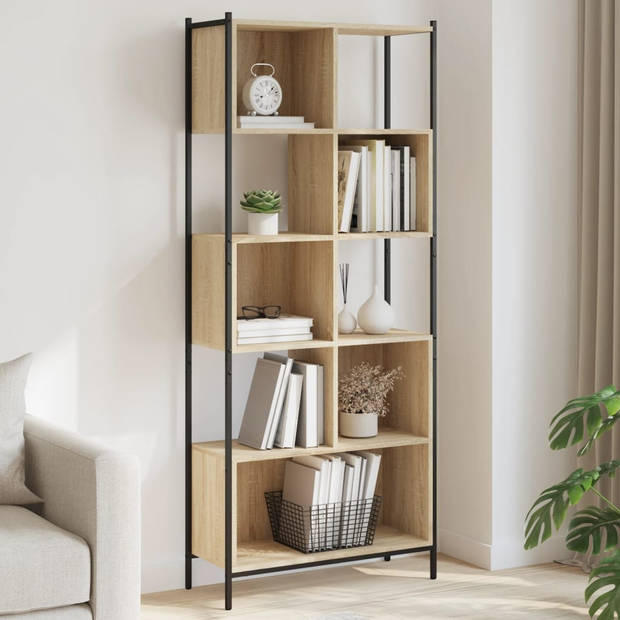 vidaXL Boekenkast 72x28x172 cm bewerkt hout sonoma eikenkleurig