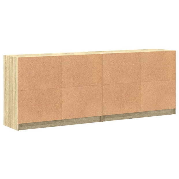 vidaXL Boekenkast met deuren 204x37x75 cm hout sonoma eikenkleurig