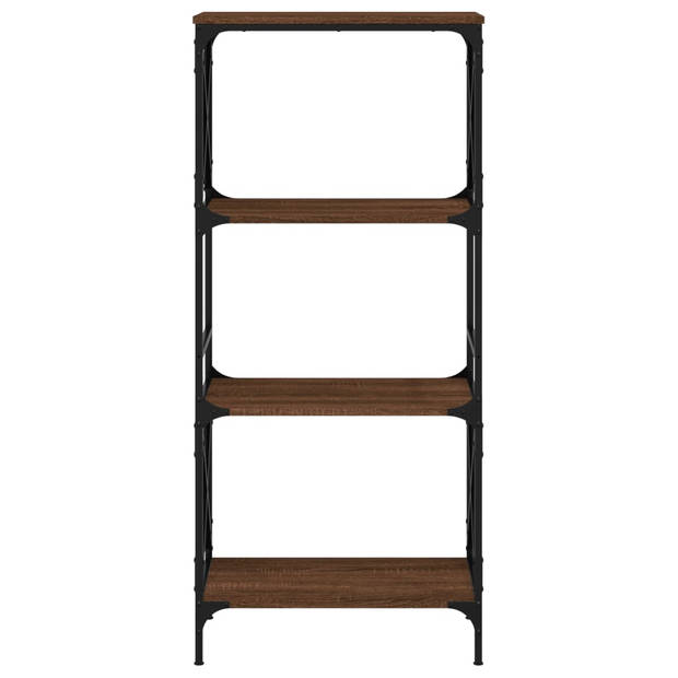 vidaXL Boekenkast 4-laags 59x35x132 cm bewerkt hout bruin eikenkleur