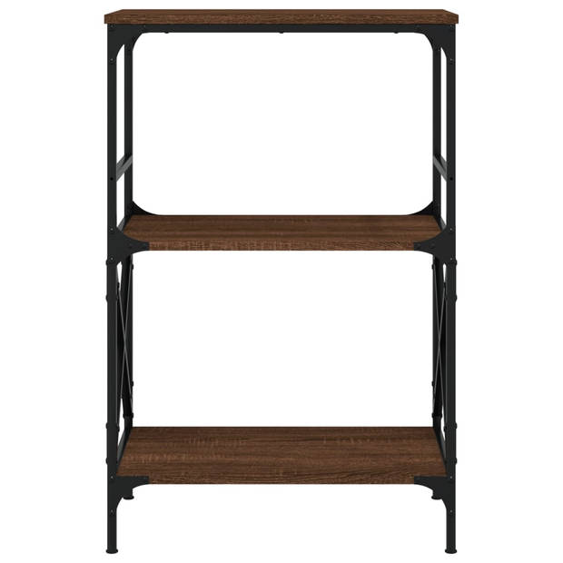 vidaXL Boekenkast 3-laags 59x35x90,5 cm bewerkt hout bruin eikenkleur