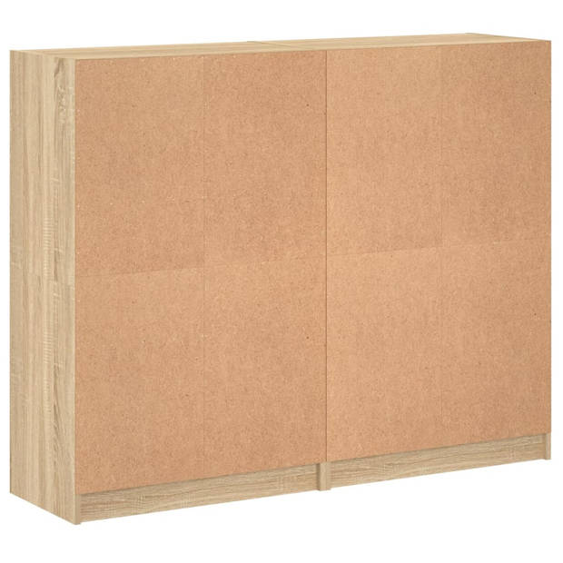 vidaXL Boekenkast met deuren 136x37x109 cm hout sonoma eikenkleurig