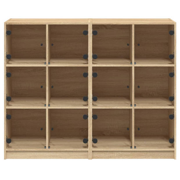 vidaXL Boekenkast met deuren 136x37x109 cm hout sonoma eikenkleurig