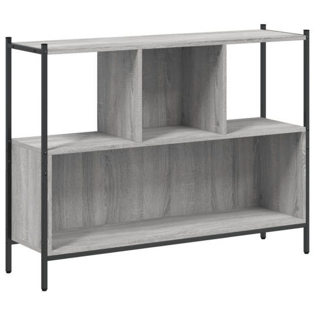 vidaXL Boekenkast 102x28x77,5 cm bewerkt hout grijs sonoma eikenkleur