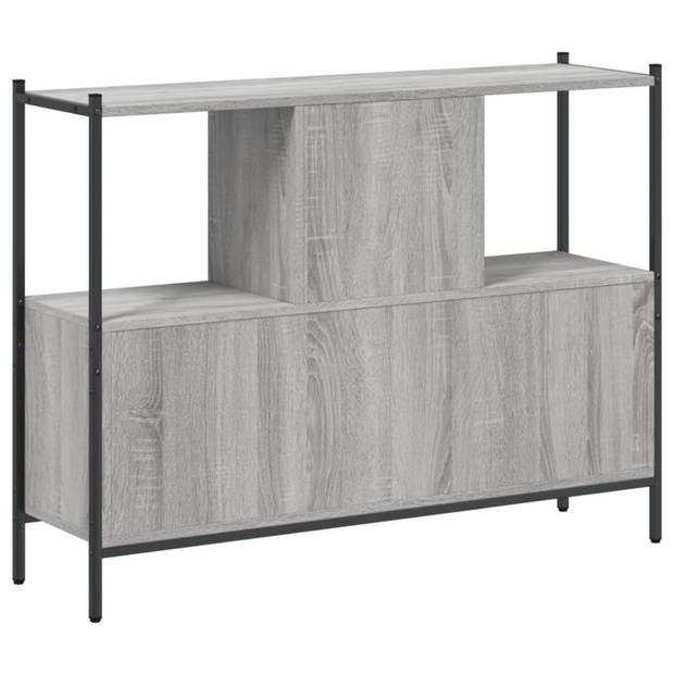 vidaXL Boekenkast 102x28x77,5 cm bewerkt hout grijs sonoma eikenkleur