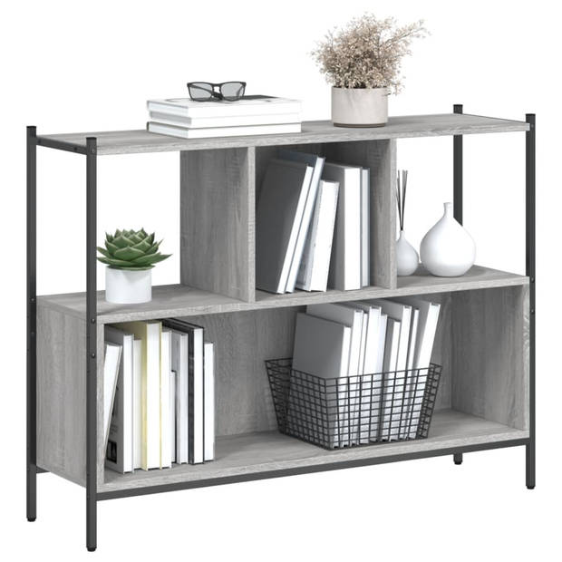 vidaXL Boekenkast 102x28x77,5 cm bewerkt hout grijs sonoma eikenkleur