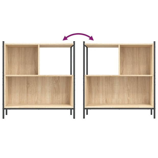 vidaXL Boekenkast 72x28x77,5 cm bewerkt hout sonoma eikenkleurig