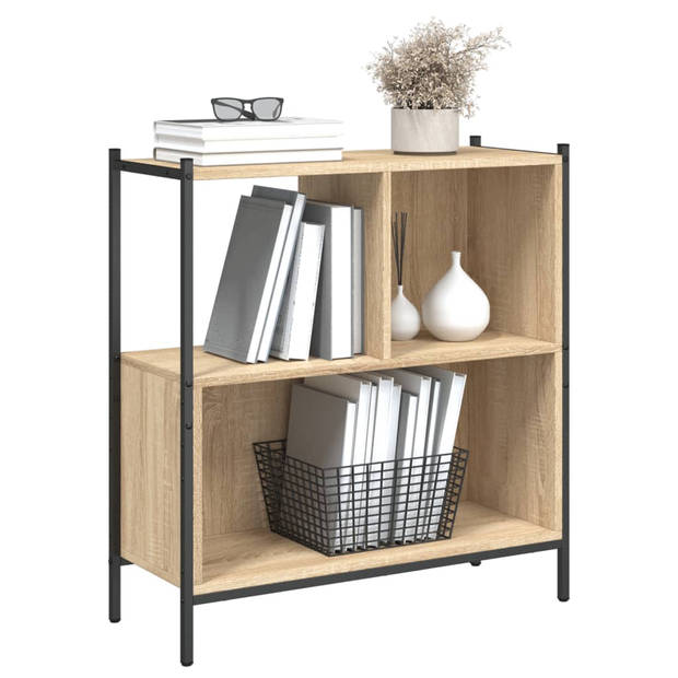 vidaXL Boekenkast 72x28x77,5 cm bewerkt hout sonoma eikenkleurig