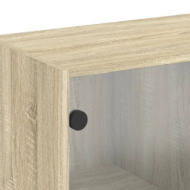 vidaXL Wandkast met glazen deuren 68x37x68,5 cm sonoma eikenkleurig