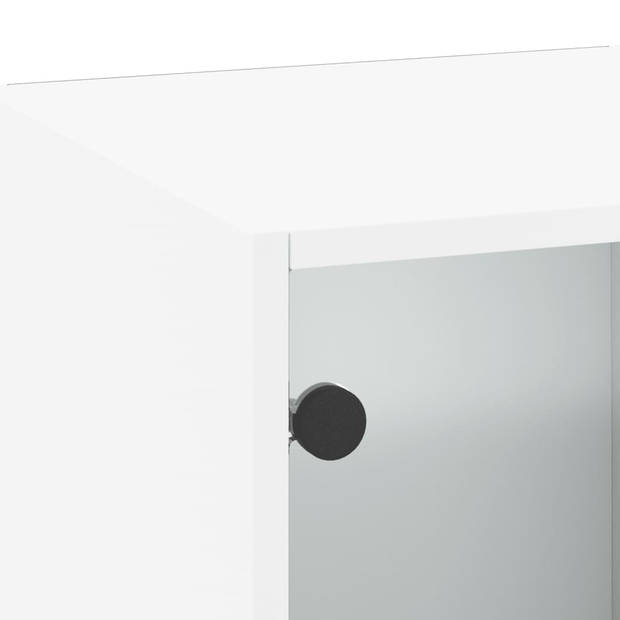 vidaXL Wandkast met glazen deuren 35x37x100 cm wit