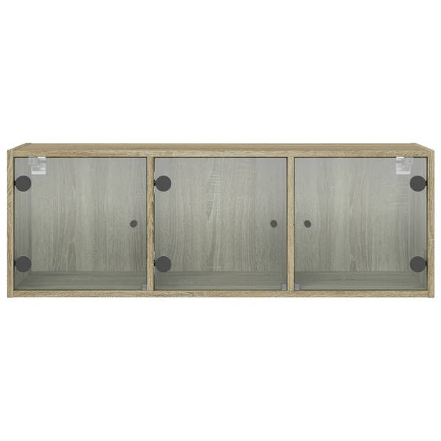 vidaXL Wandkast met glazen deuren 102x37x35 cm sonoma eikenkleurig