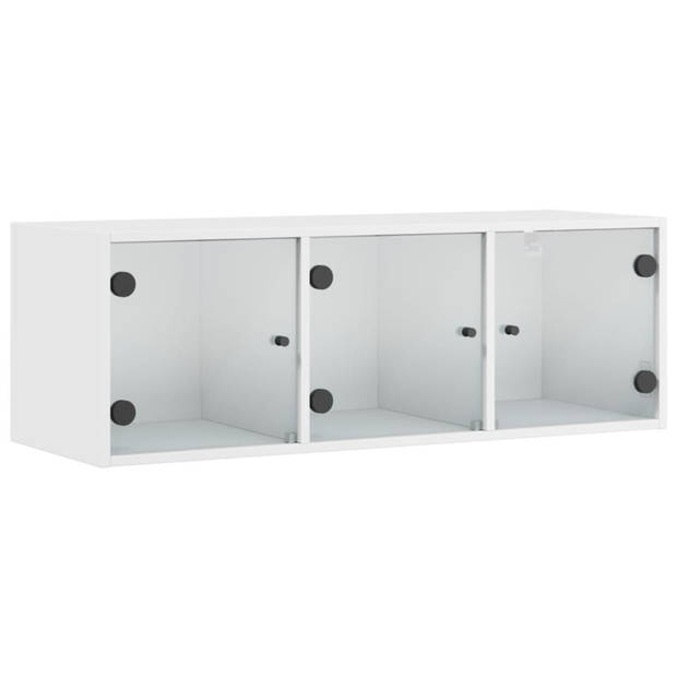 vidaXL Wandkast met glazen deuren 102x37x35 cm wit