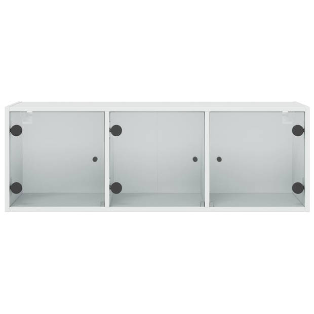 vidaXL Wandkast met glazen deuren 102x37x35 cm wit