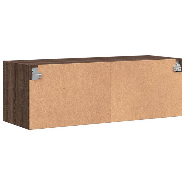 vidaXL Wandkast met glazen deuren 102x37x35 cm bruin eikenkleur