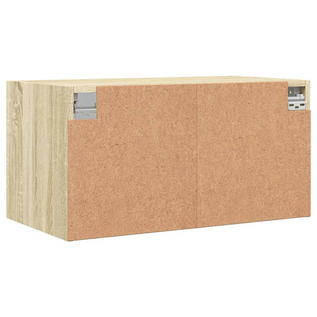 vidaXL Wandkast met glazen deuren 68,5x37x35 cm sonoma eikenkleurig