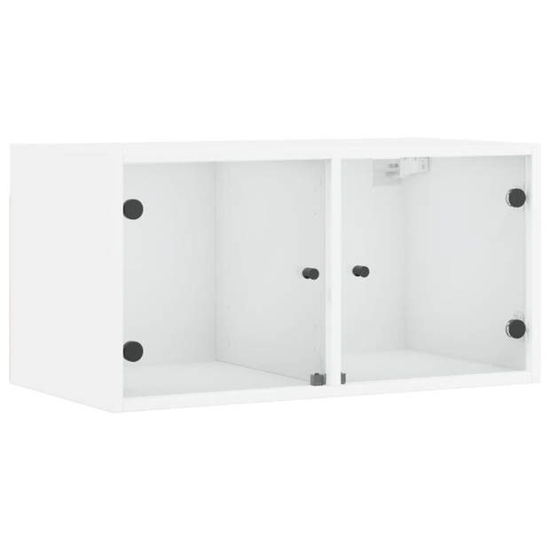 vidaXL Wandkast met glazen deuren 68,5x37x35 cm wit