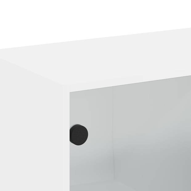 vidaXL Wandkast met glazen deuren 68,5x37x35 cm wit