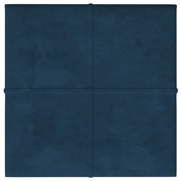 vidaXL Wandpanelen 12 st 1,08 m² 30x30 cm fluweel blauw