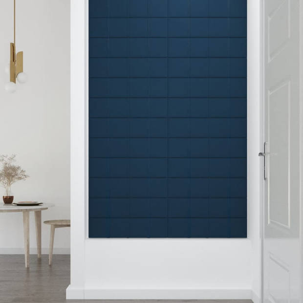 vidaXL Wandpanelen 12 st 1,08 m² 60x15 cm fluweel blauw