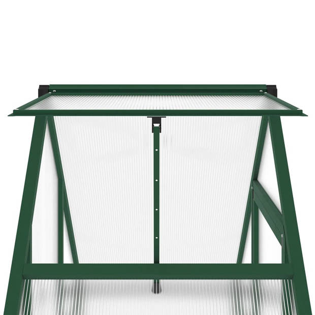 vidaXL Tuinkas met basisframe 169x58x195 cm aluminium groen