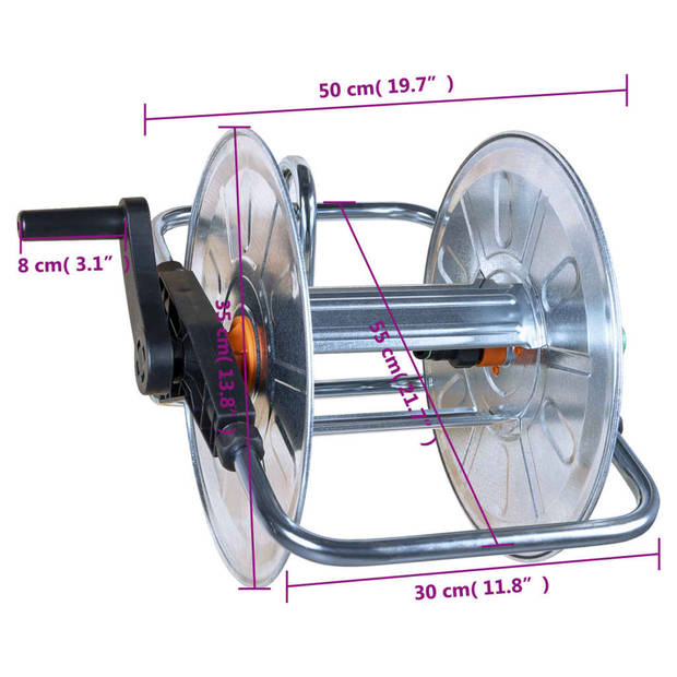 vidaXL Slanghaspel voor 50 m 1/2" of 35 m 3/4" slang wandmontage staal