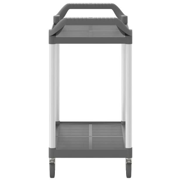 vidaXL Trolley 2-laags 99x50x97 cm aluminium grijs