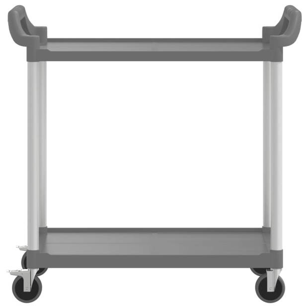 vidaXL Trolley 2-laags 99x50x97 cm aluminium grijs