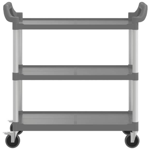 vidaXL Trolley 3-laags 99x50x96 cm aluminium grijs