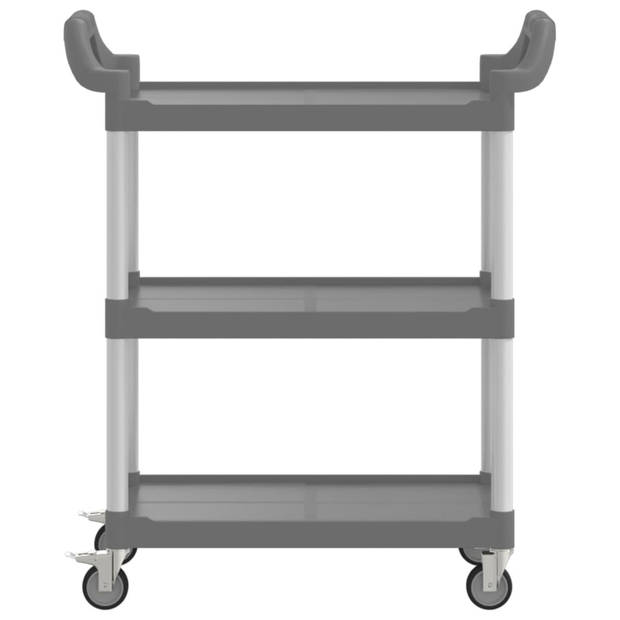 vidaXL Trolley 3-laags 81x41x92 cm aluminium grijs