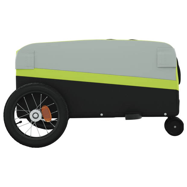 vidaXL Fietstrailer 30 kg ijzer zwart en groen